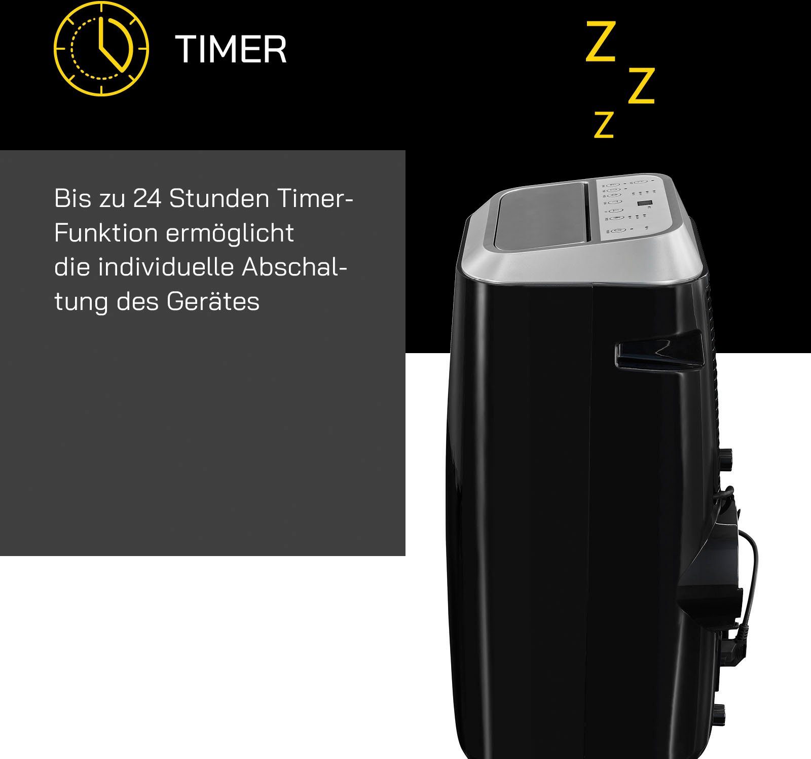 Gutfels 4-in-1-Klimagerät CM 81458 sw, Luftkühlung - Entfeuchtung - Heizen, geeignet für 45 m² Räume