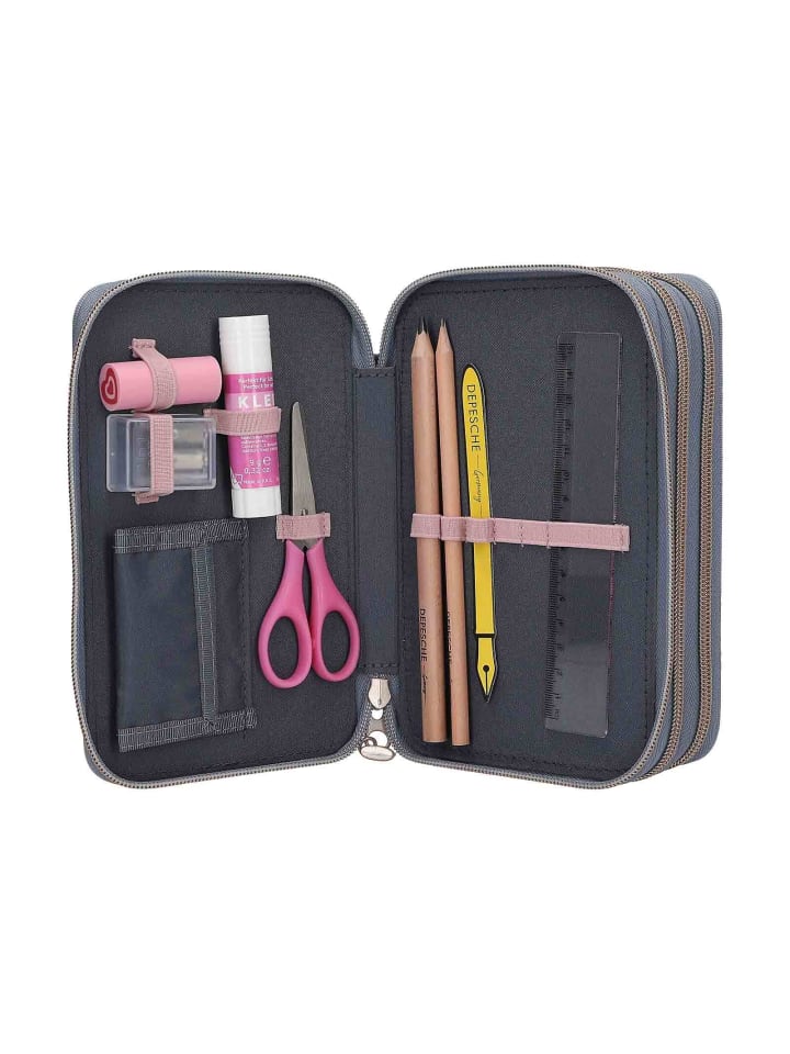 Depesche 3-Fach Federtasche mit 3D-Effekt Miss Melody 20 x 13 x 7,5 cm in rauchblau günstig kaufen onesize