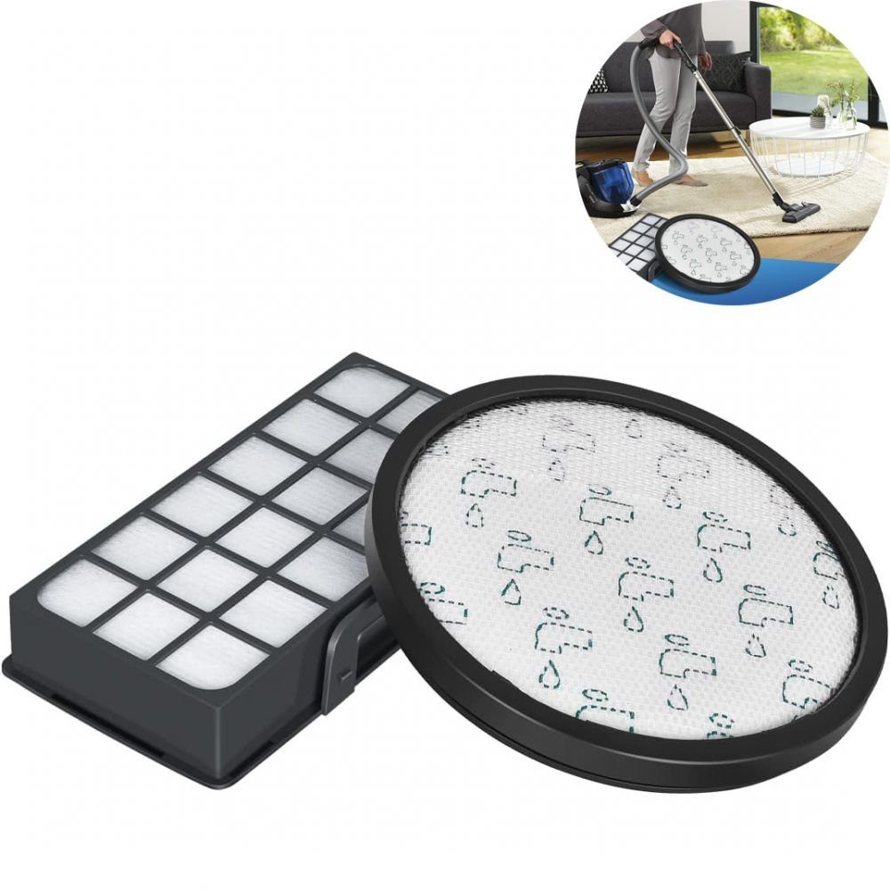 Zubehör-Set 2 Stück Filter für 4AAAA Staubsauger, Ersatzfilter Zubehör Kompatibel, Melteine