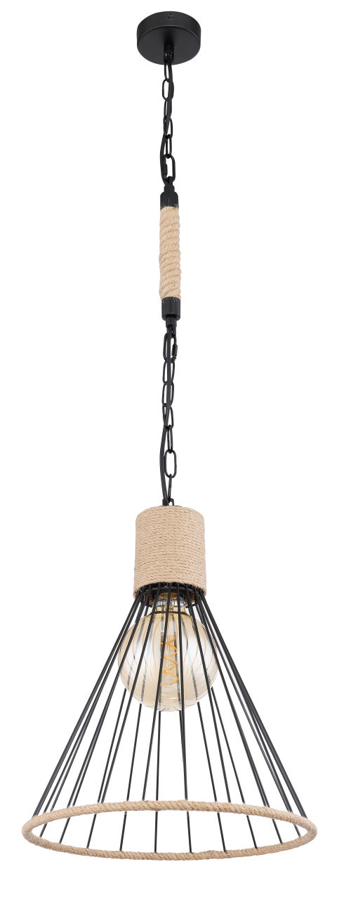 Globo Lighting - HALIA - Hängeleuchte Metall schwarz matt, 1x E27