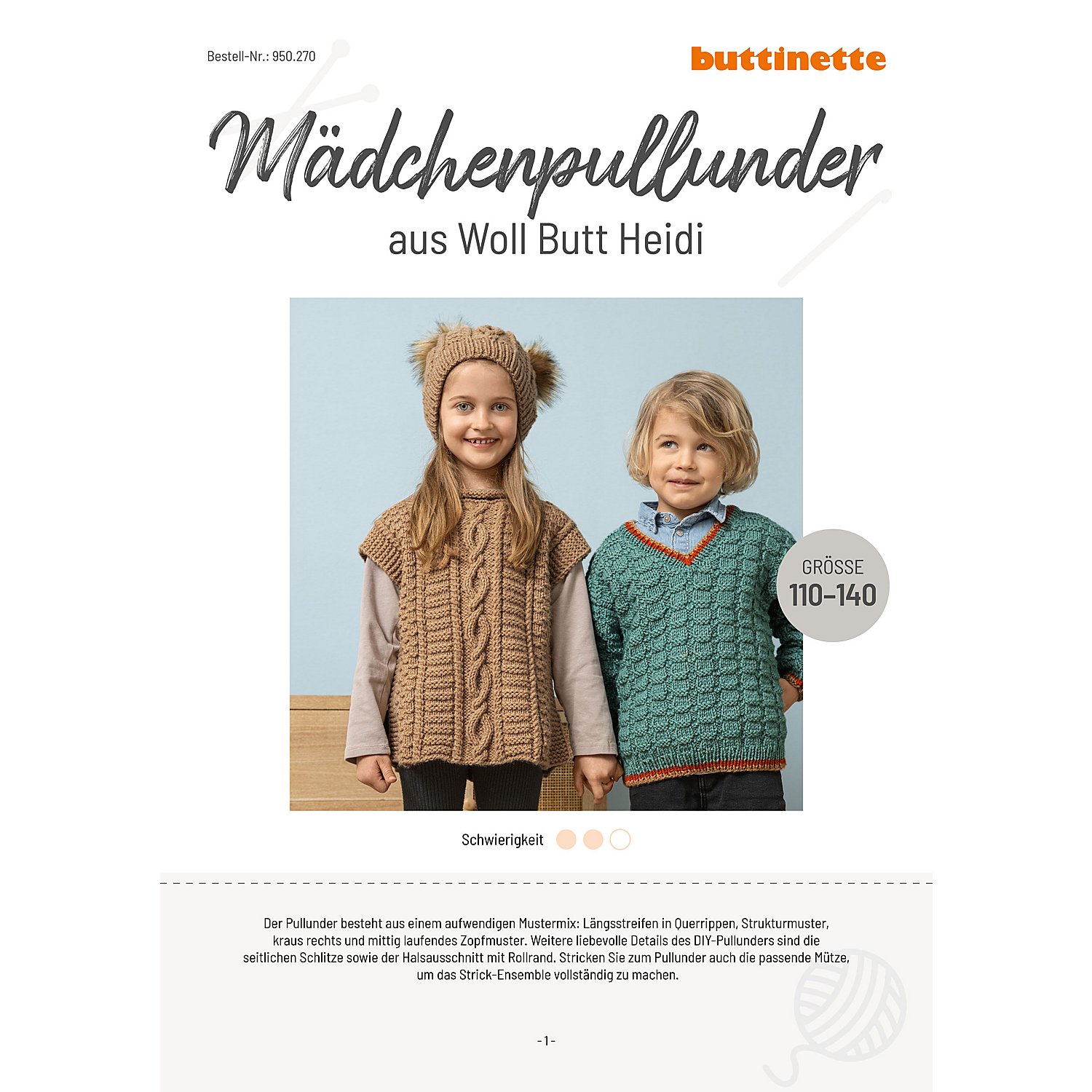 Strickanleitung – Mädchenpullunder aus Woll Butt Heidi