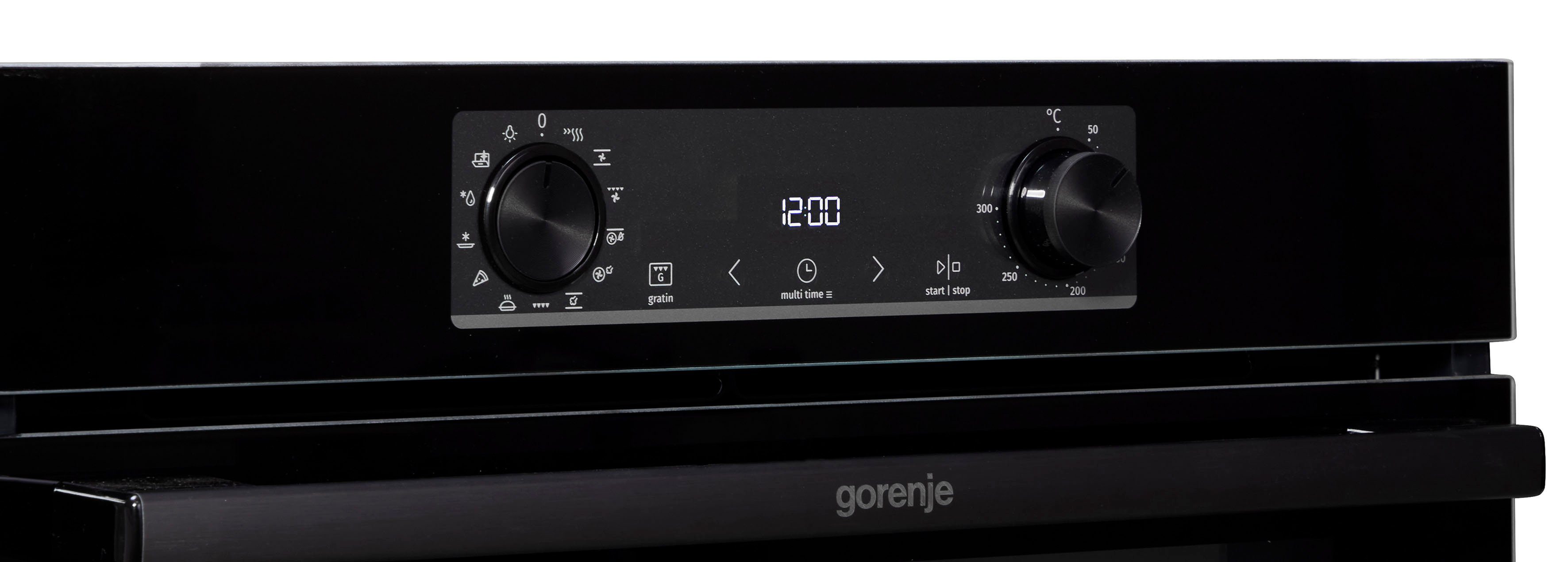 GORENJE Einbaubackofen BOS6737E09BGOT, mit 2-fach-Teleskopauszug, Aqua-Reinigungsfunktion, ExtraSteam