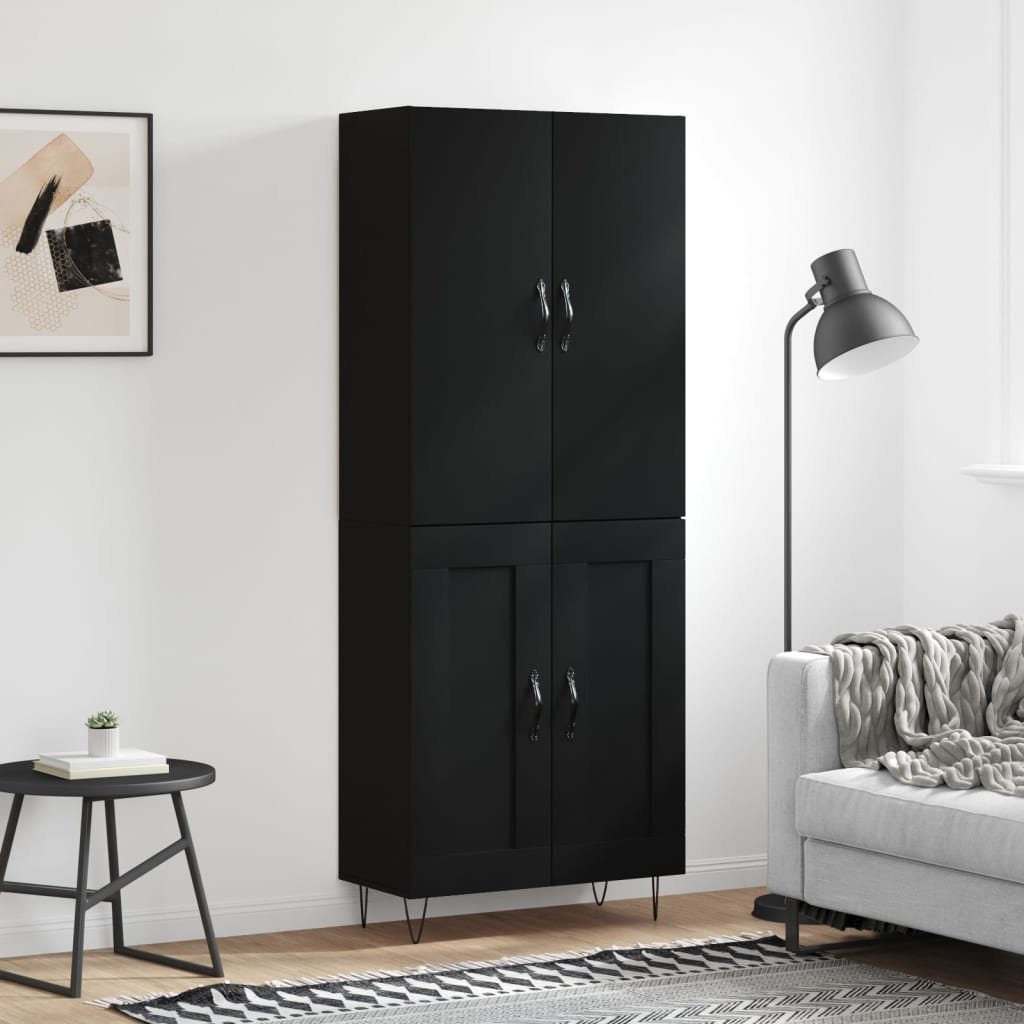 vidaXL Sideboard Highboard Schwarz 69,5x34x180 cm Holzwerkstoff (1 St)