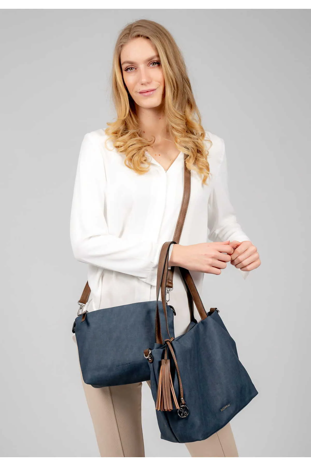 Emily & Noah  Handtasche - Blau - Unifarben