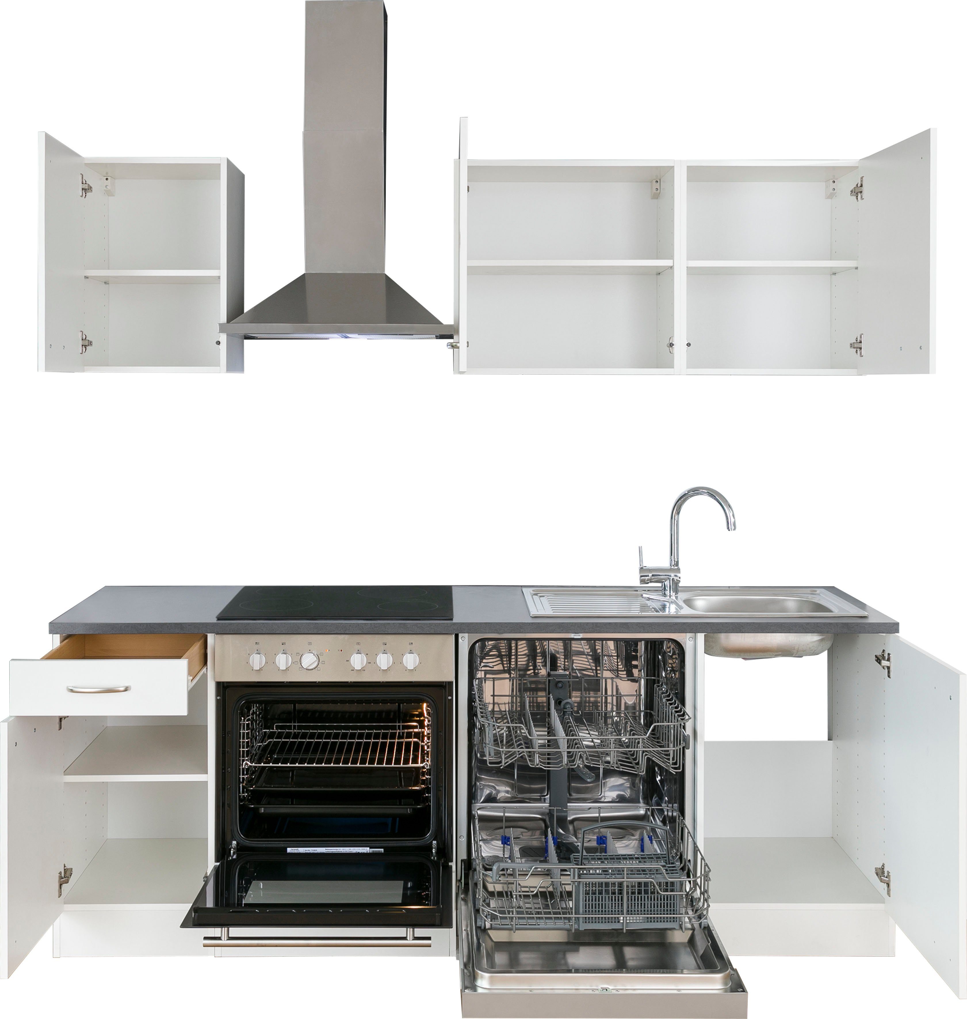 OPTIFIT Küchenzeile Parare, 210 bzw. 270 cm mit Hanseatic E-Geräten, mit oder ohne Kühlschrank