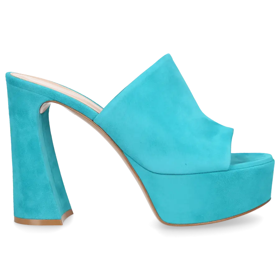 Gianvito Rossi - Pantoletten HOLLY MULE Veloursleder - türkis