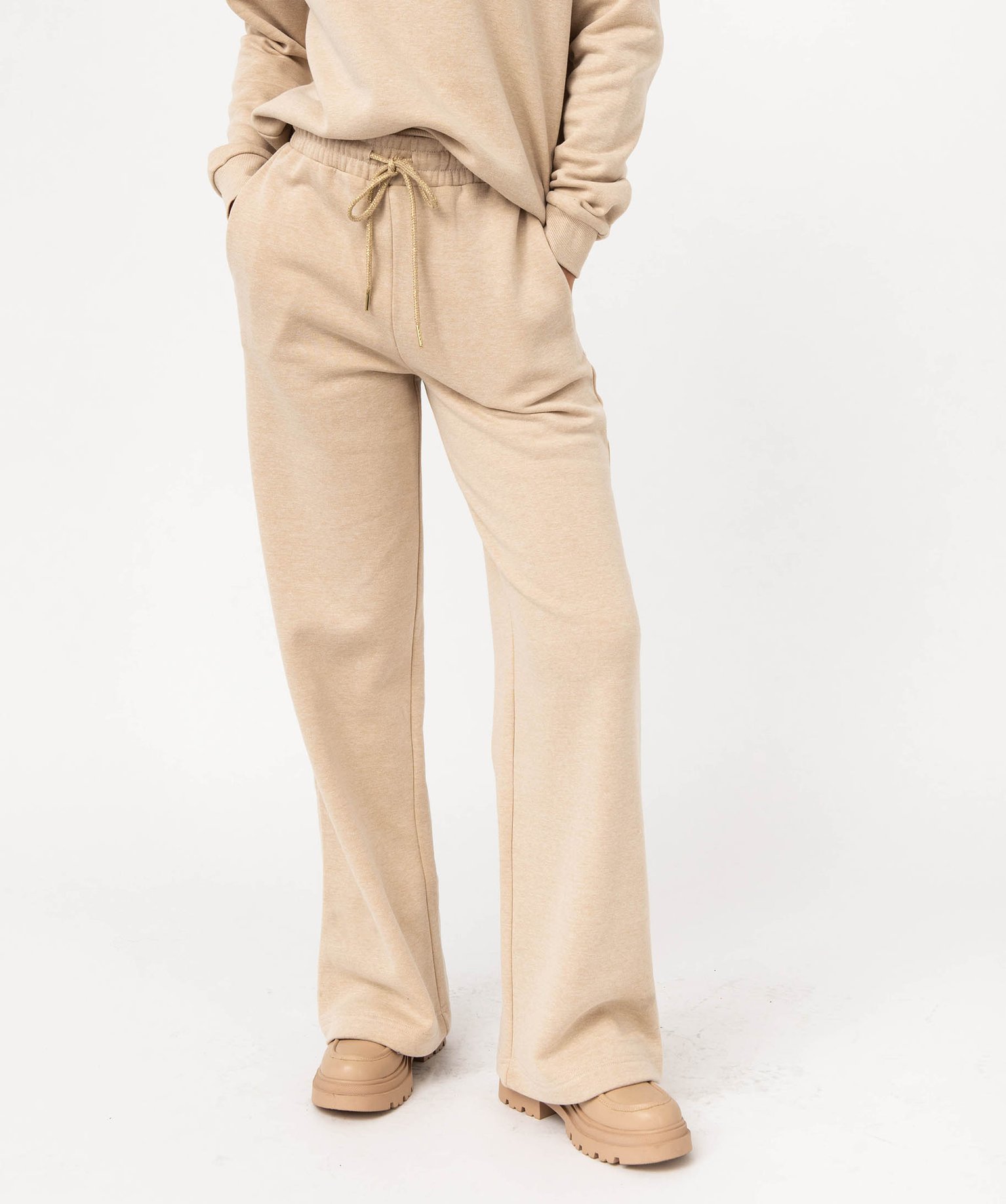 Pantalon de jogging coupe flare femme camel | GEMO