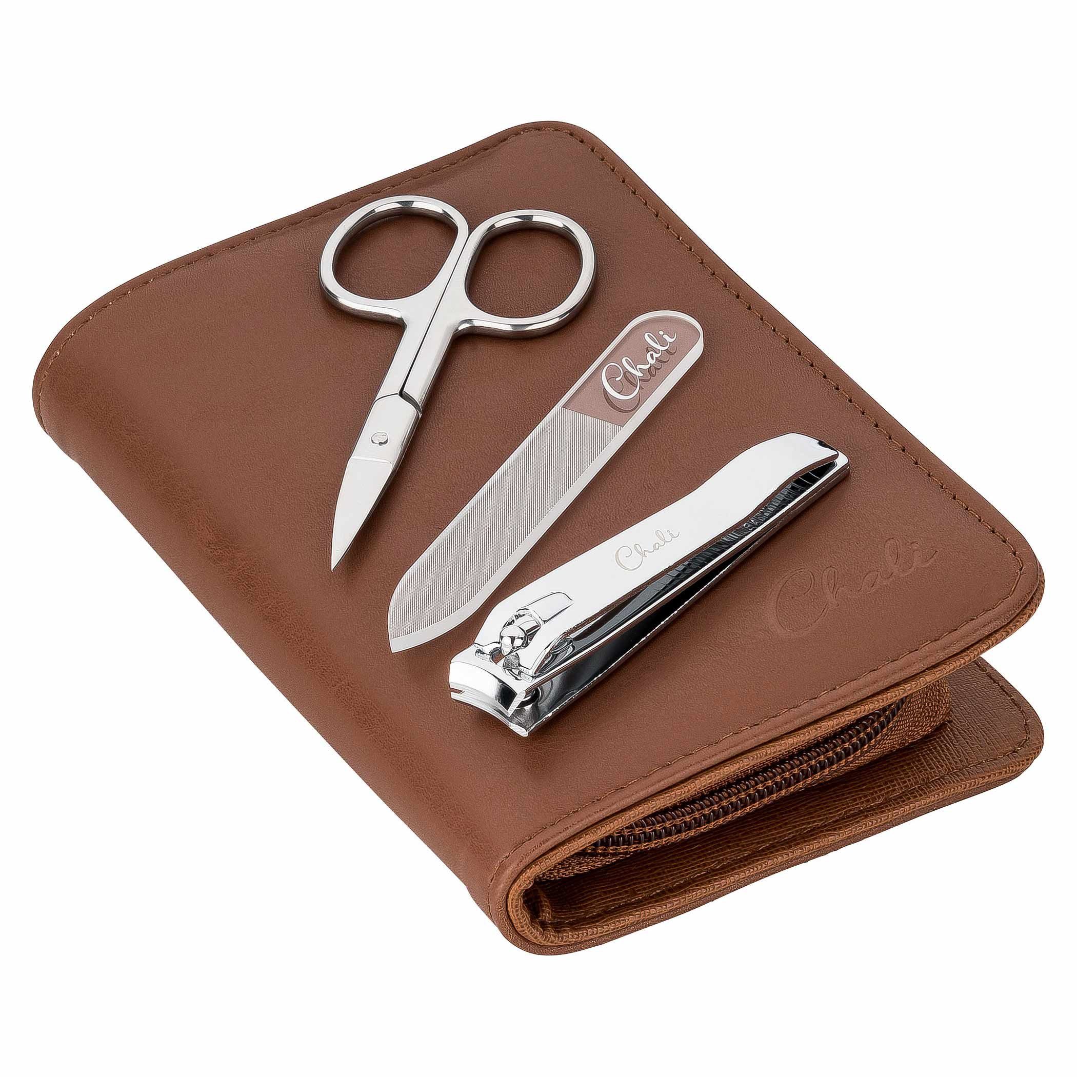 Chali Maniküre-Pediküre-Set Nagel Set 7-tlg. mit Etui - Edelstahl Maniküre / Pediküre Set