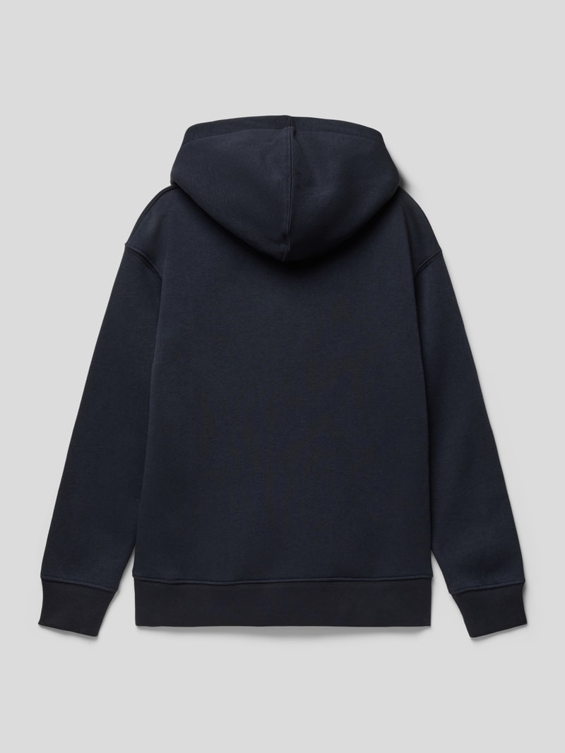 Hoodie mit Label-Print in marineblau