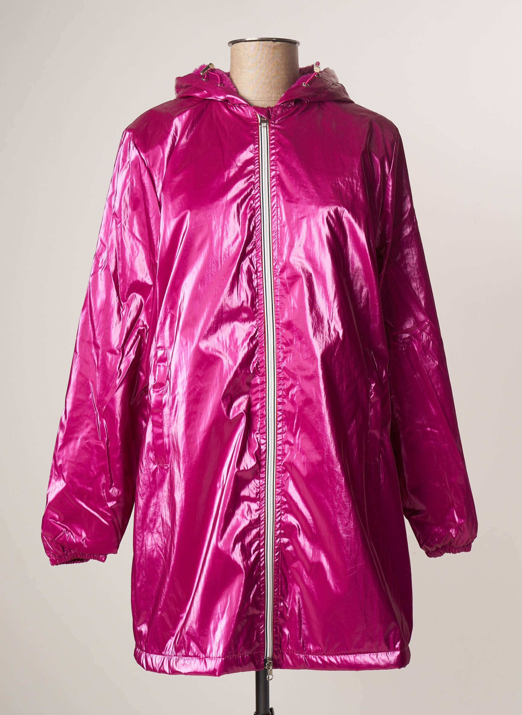 Gold Silver Impermeables Trenchs Femme couleur rose