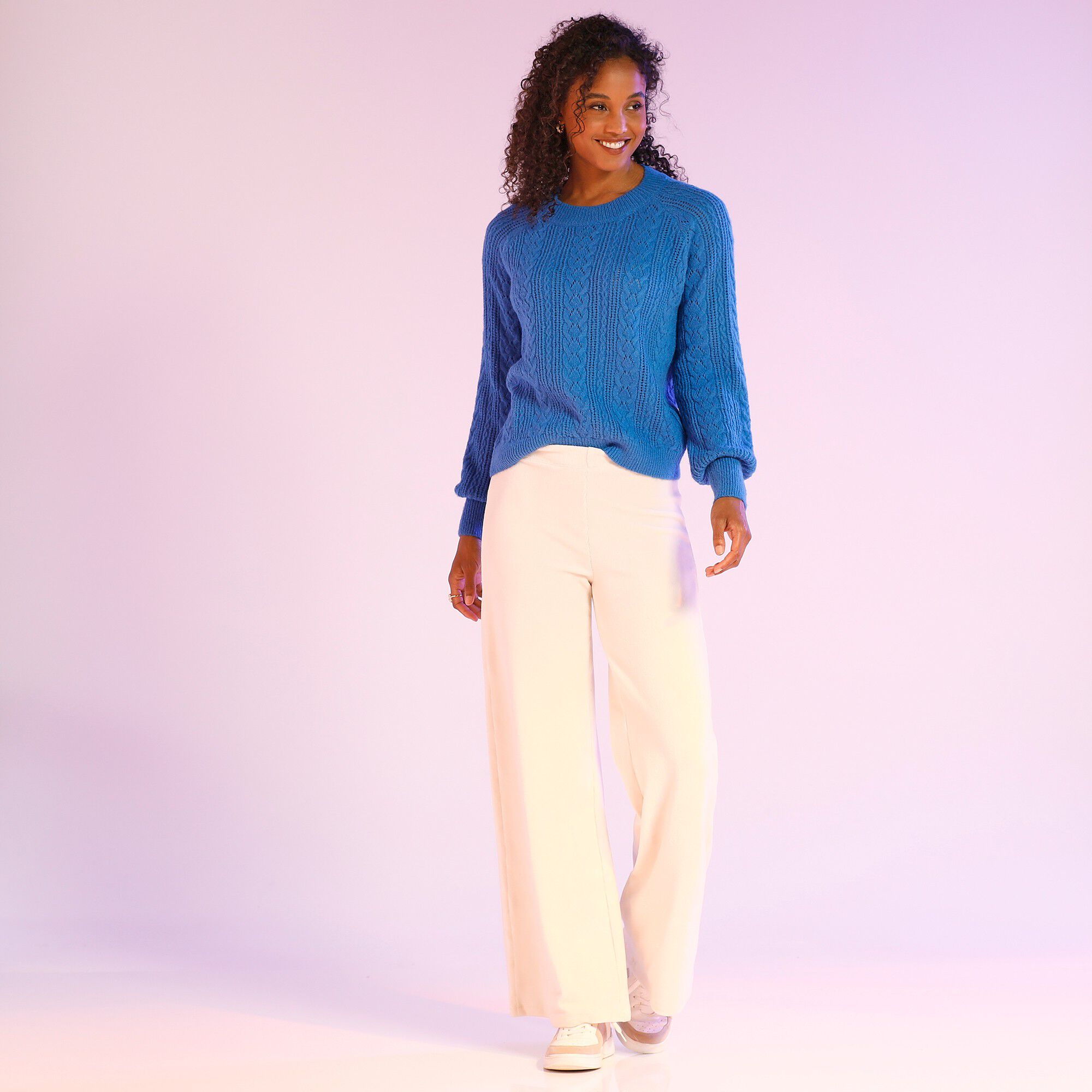 Pantalon large en velours hyper confort