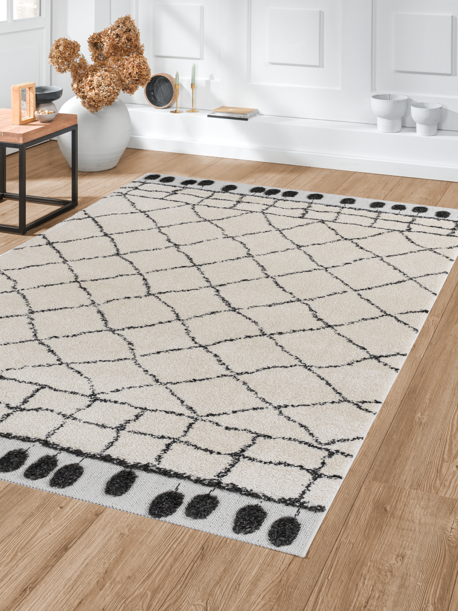 Schöner Wohnen Hochflor Teppich Winsome Weiß 140 x 200 cm