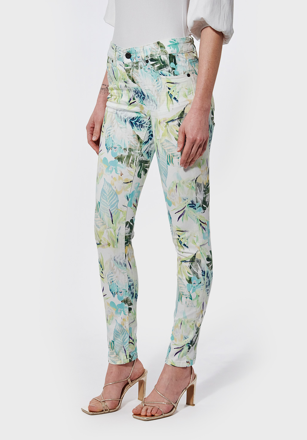 LAMI  Jean slim Femme imprimé tropical