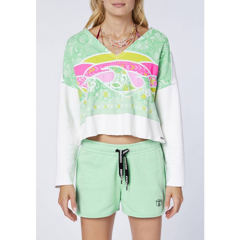 Chiemsee kurzer Loose-Fit Sweater Sweatshirt Damen