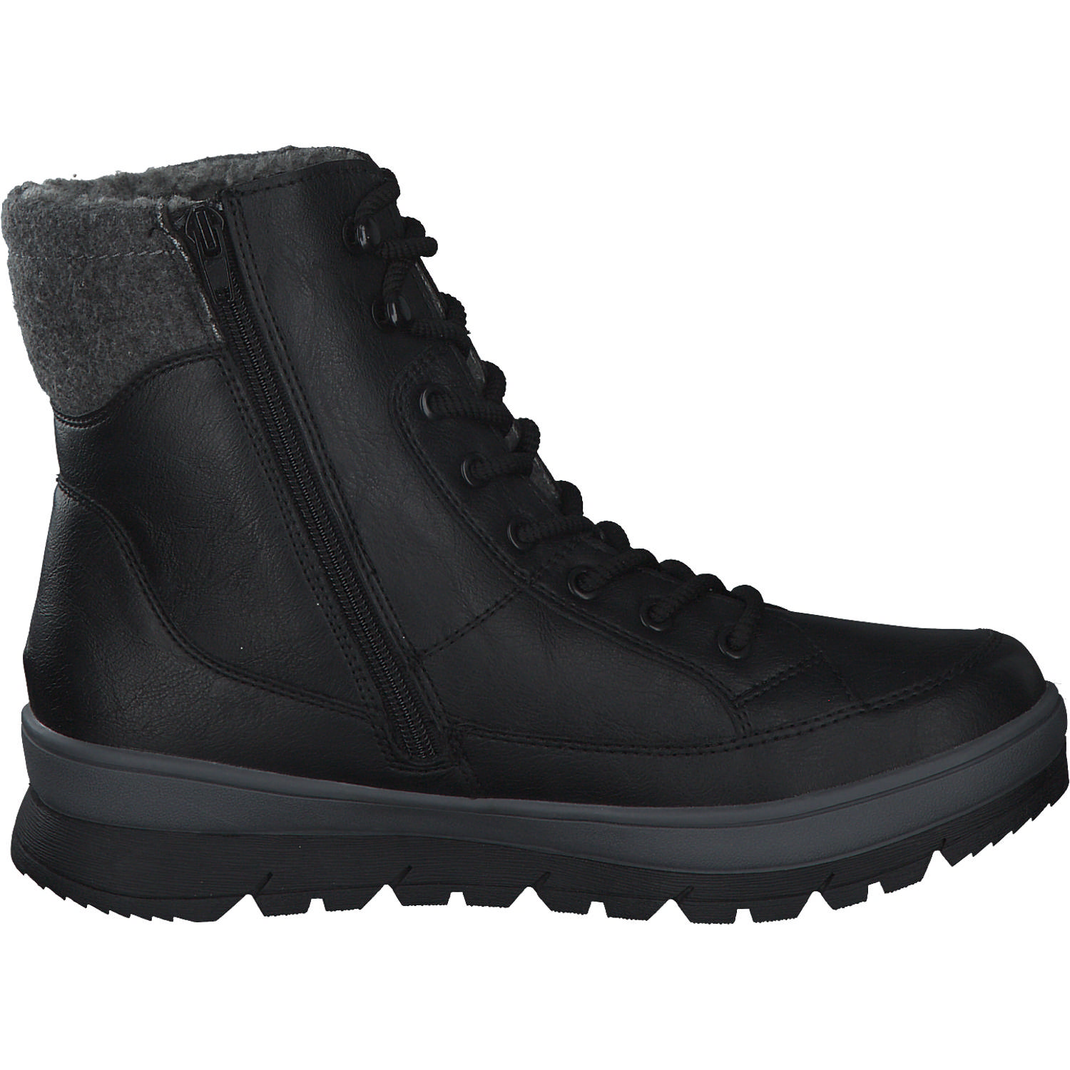 Jana Shoes 26271, Schnürstiefel, Damen, Schwarz