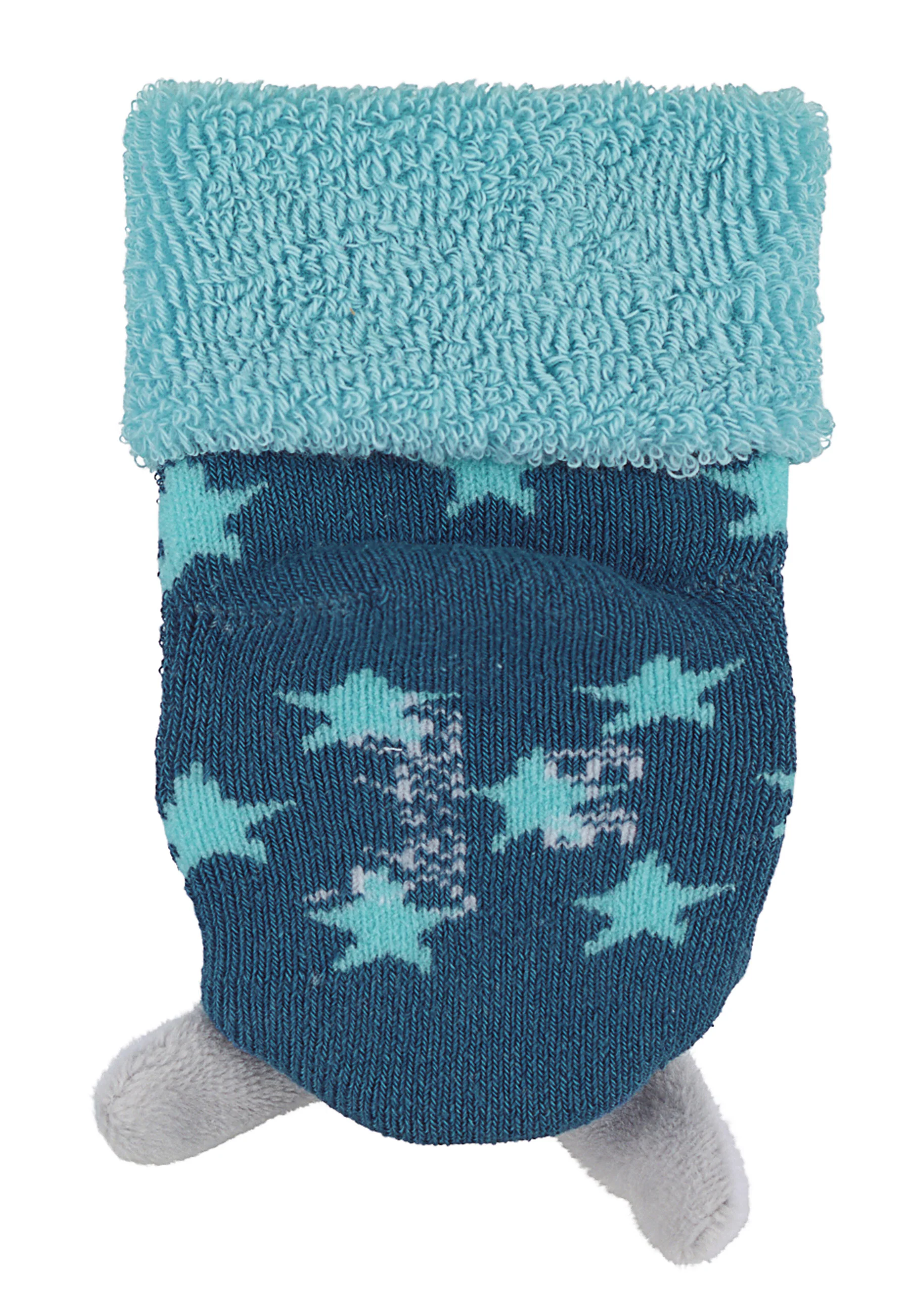 Baby-Rasselsocken aus Vollplüsch; Motiv Esel