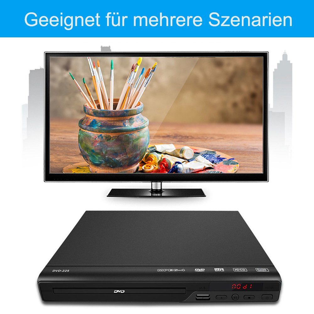 ombar DVD-Player für TV,Regionsfreier DVD-Player CD-Player mit Fernbedienung DVD-Player