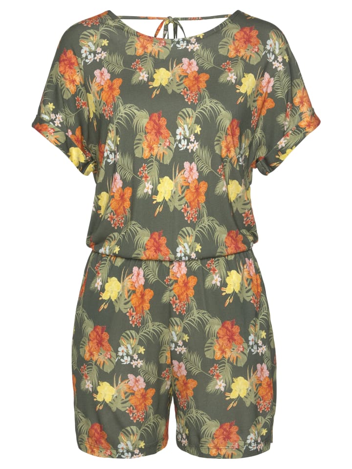 LASCANA Kurzoverall in khaki bedruckt günstig kaufen