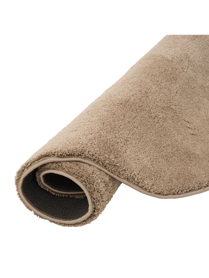 Pergamon Super Soft Kinder Hochflor Teppich Silky Kids Rund in Taupe günstig kaufen