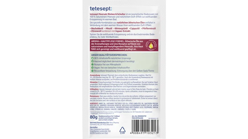 tetesept Meeressalz Rücken & Schulter 80 g