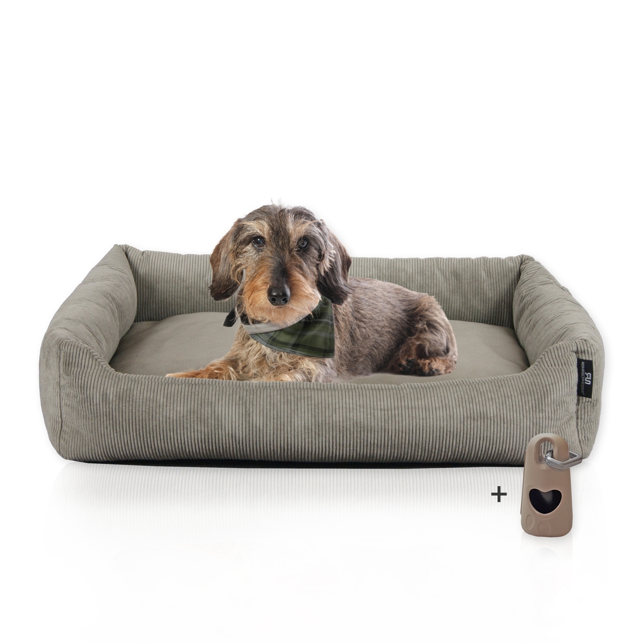 Rohrschneider Hundebetten Rohrschneider Hundebett mit Gratis-Beigabe, waschbar, robuster Fein-Cordstoff taupe