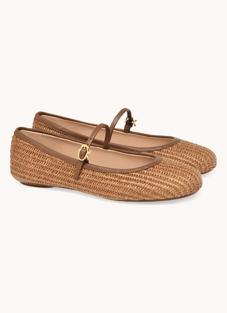 Gianvito Rossi  Carla ballerina met lamsleren details