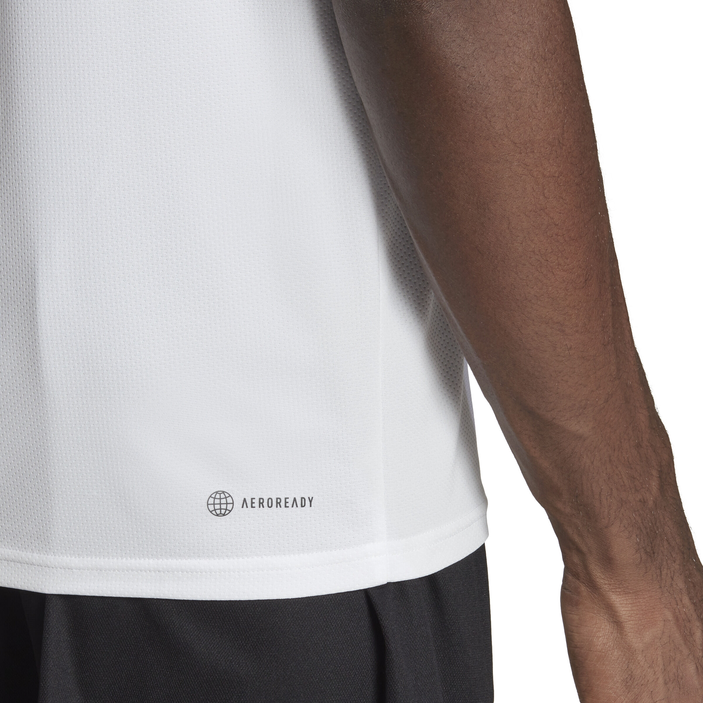 Essentials Train 3-Stripes Training T-Shirt Herren - Weiß, Schwarz