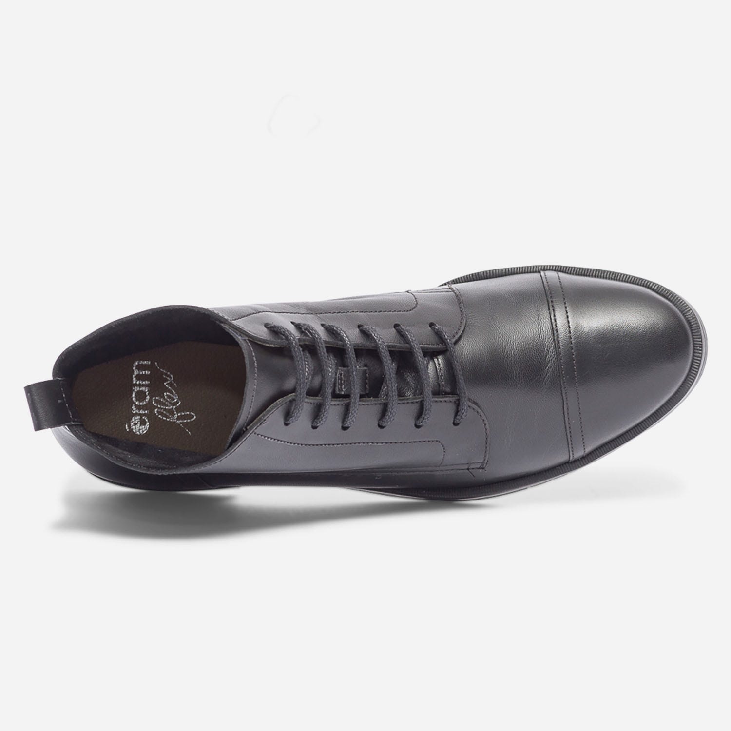 Bottine ERAM FLEX noire en cuir éco-conçu