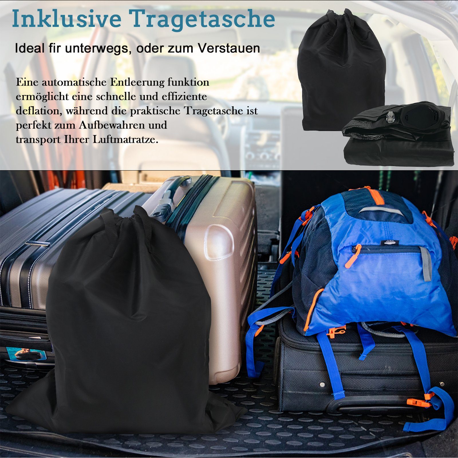 AUFUN Luftbett mit Integrierter Elektrischer Pumpe max 300KG für Camping