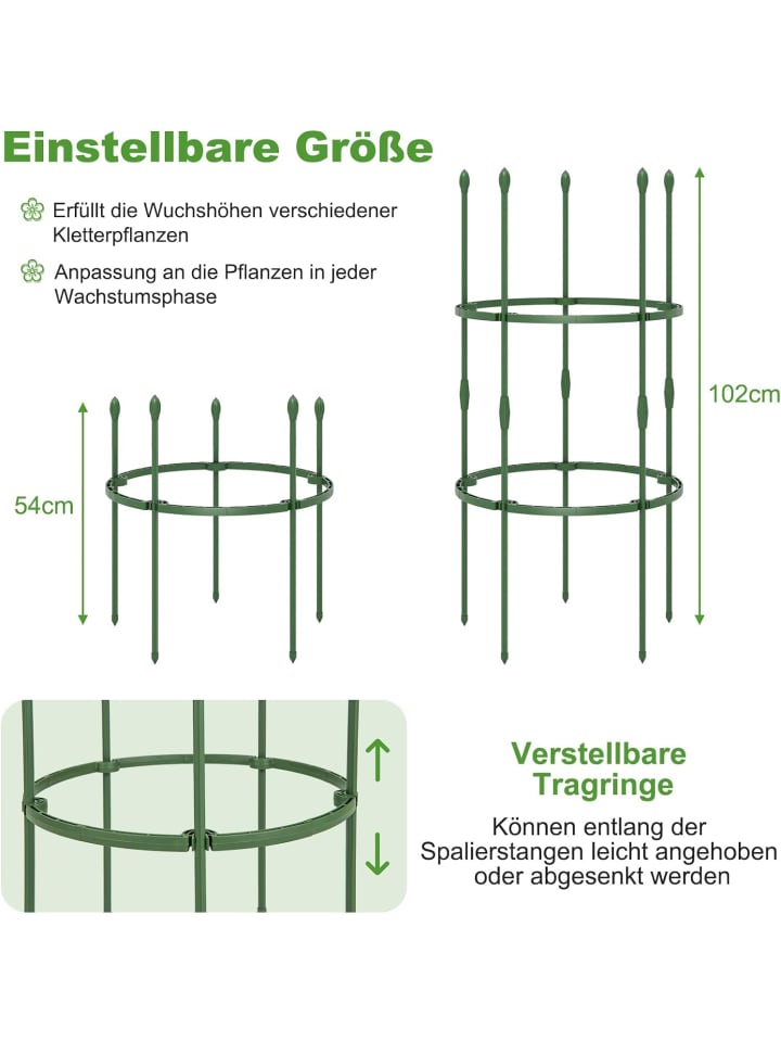 COSTWAY Tomaten Rankhilfe 3er Set 50x102cm in Grün günstig kaufen onesize