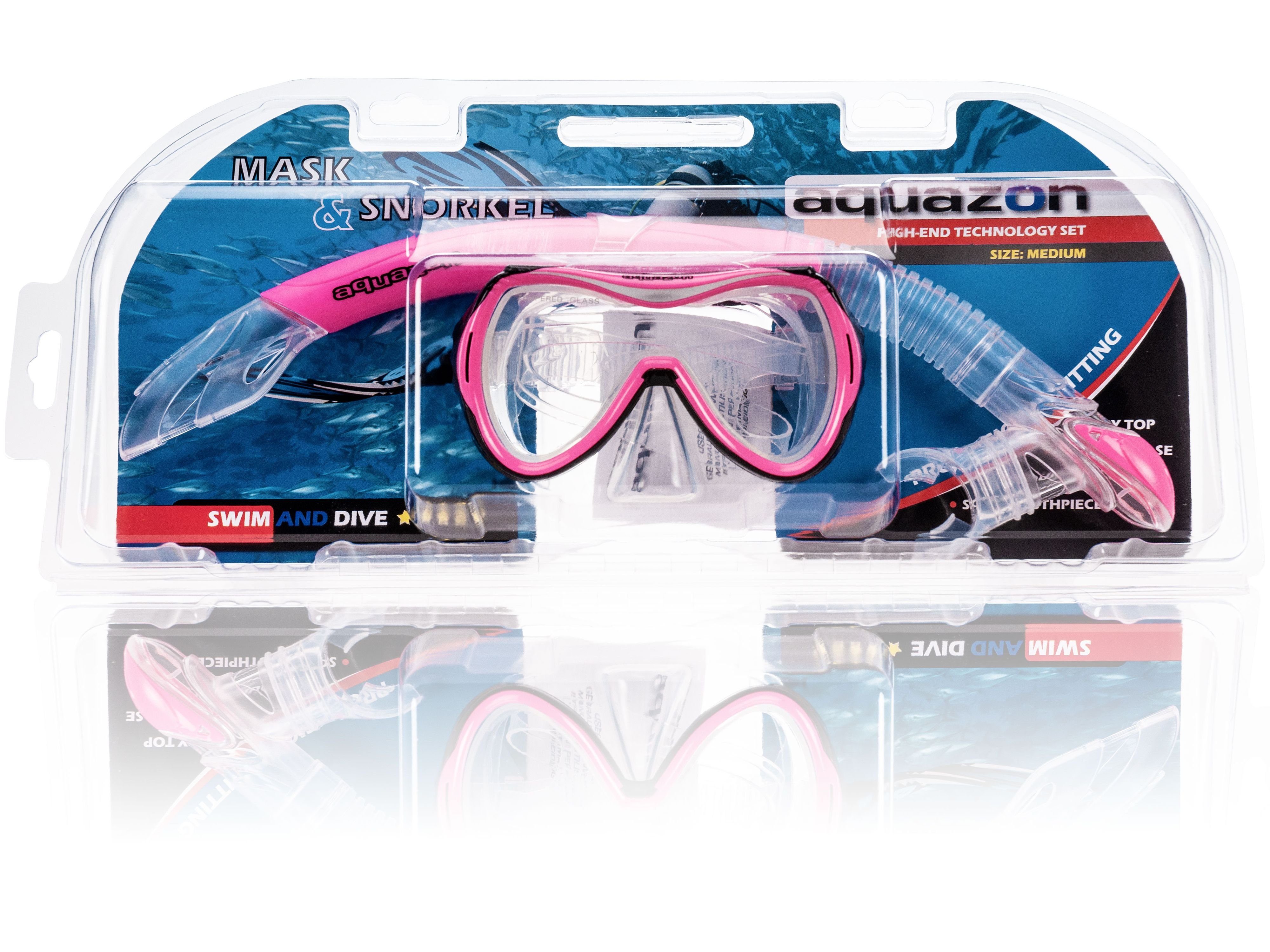 AQUAZON Taucherbrille CAPRI mit Schnorchel, hochwertiges Schnorchelset, Kinder