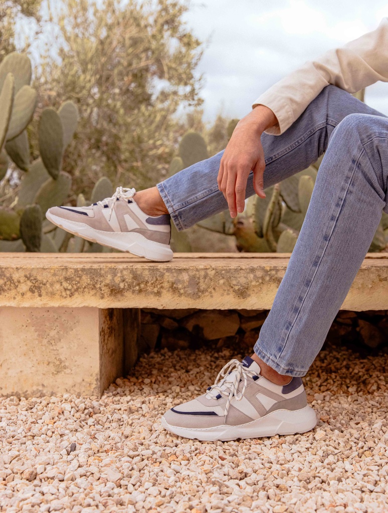 Lennox - Blanc - Marine - Denim - Gris