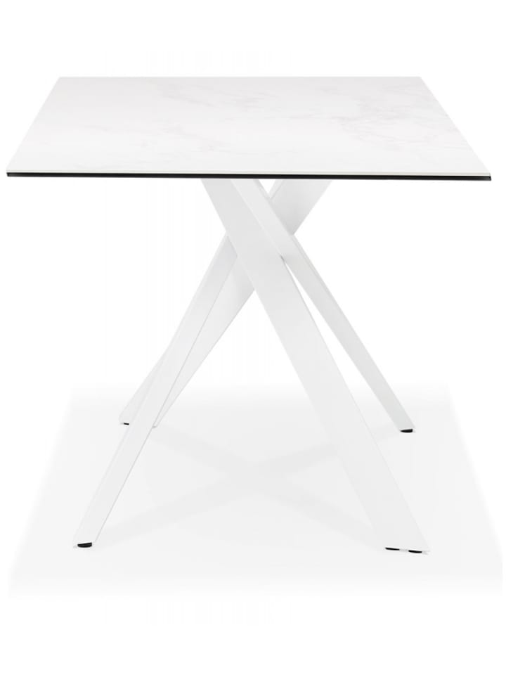 KADIMA DESIGN Esstisch aus Metall und Glas | Großer Esszimmertisch mit Marmoroptik in Weiß günstig kaufen onesize