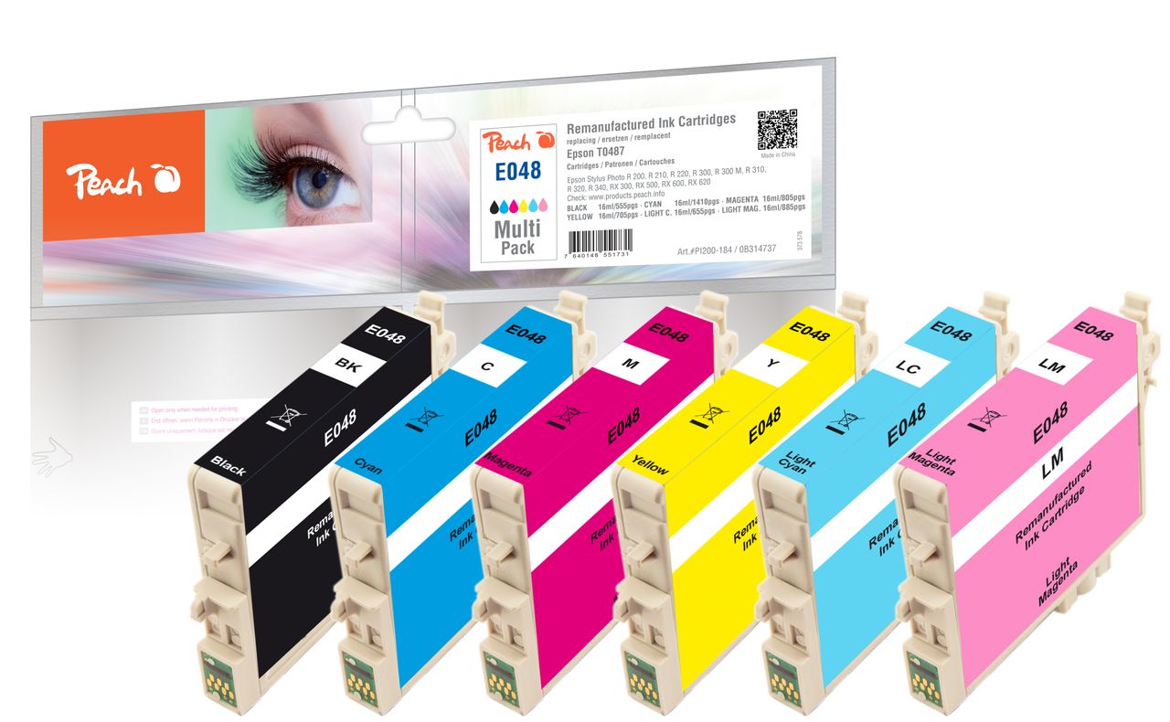 Peach Spar Pack Tintenpatronen ersetzt Epson T0487