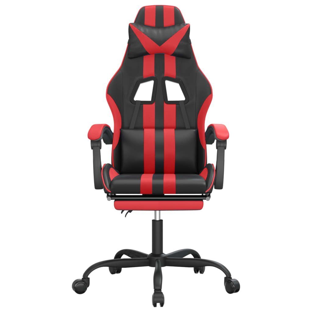 vidaXL Gaming-Stuhl Gaming-Stuhl mit Fußstütze Drehbar Schwarz & Rot Kunstleder (1 St)