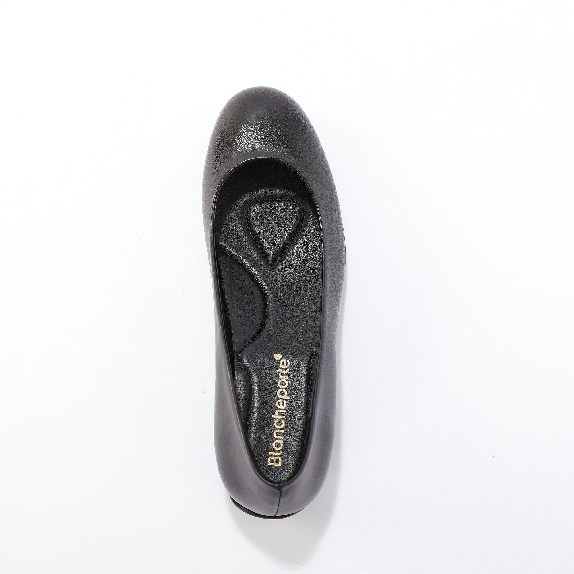 Ballerines souples compensées en cuir lisse