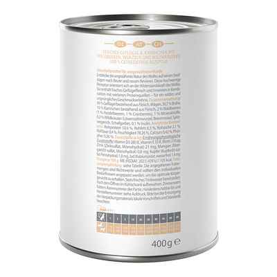 Wolf of Wilderness Adult 6 x 400 g - Mit viel frischem Geflügel