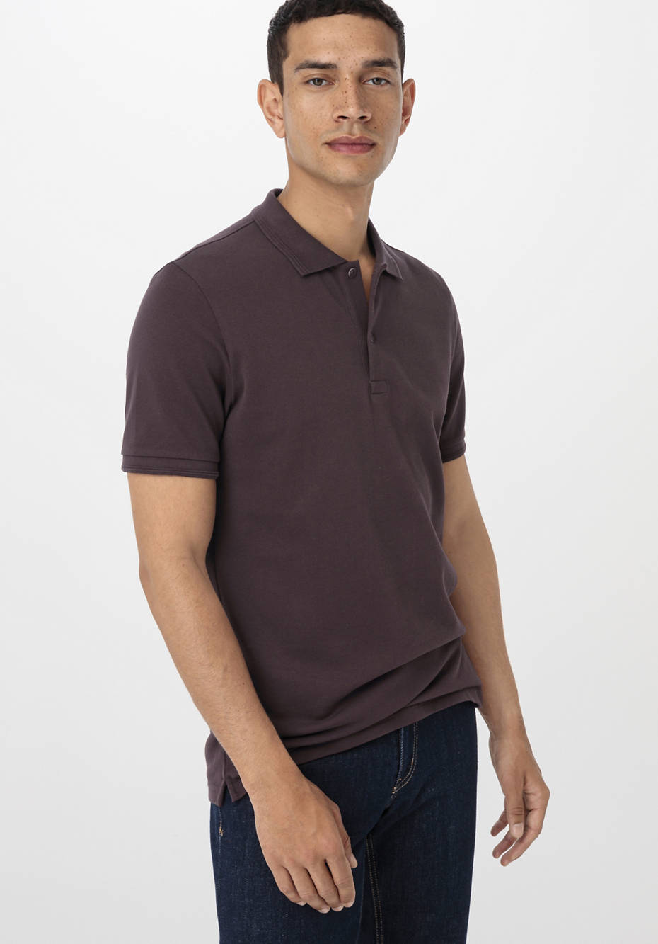 Poloshirt Zwirnjersey aus reiner Bio-Baumwolle