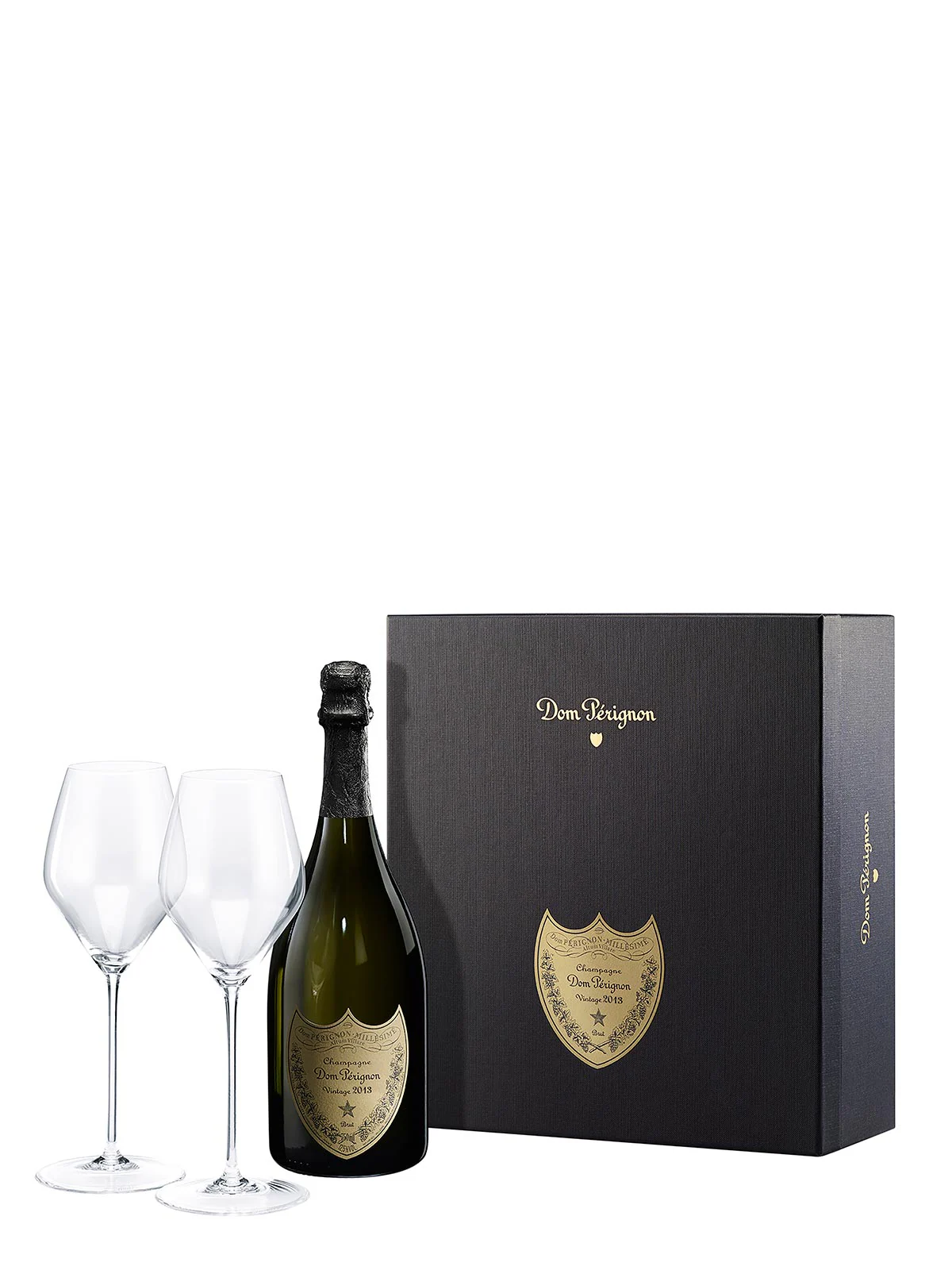 Dom Perignon Vintage 2013 Geschenkset mit 1 Flasche und 2 Gläsern