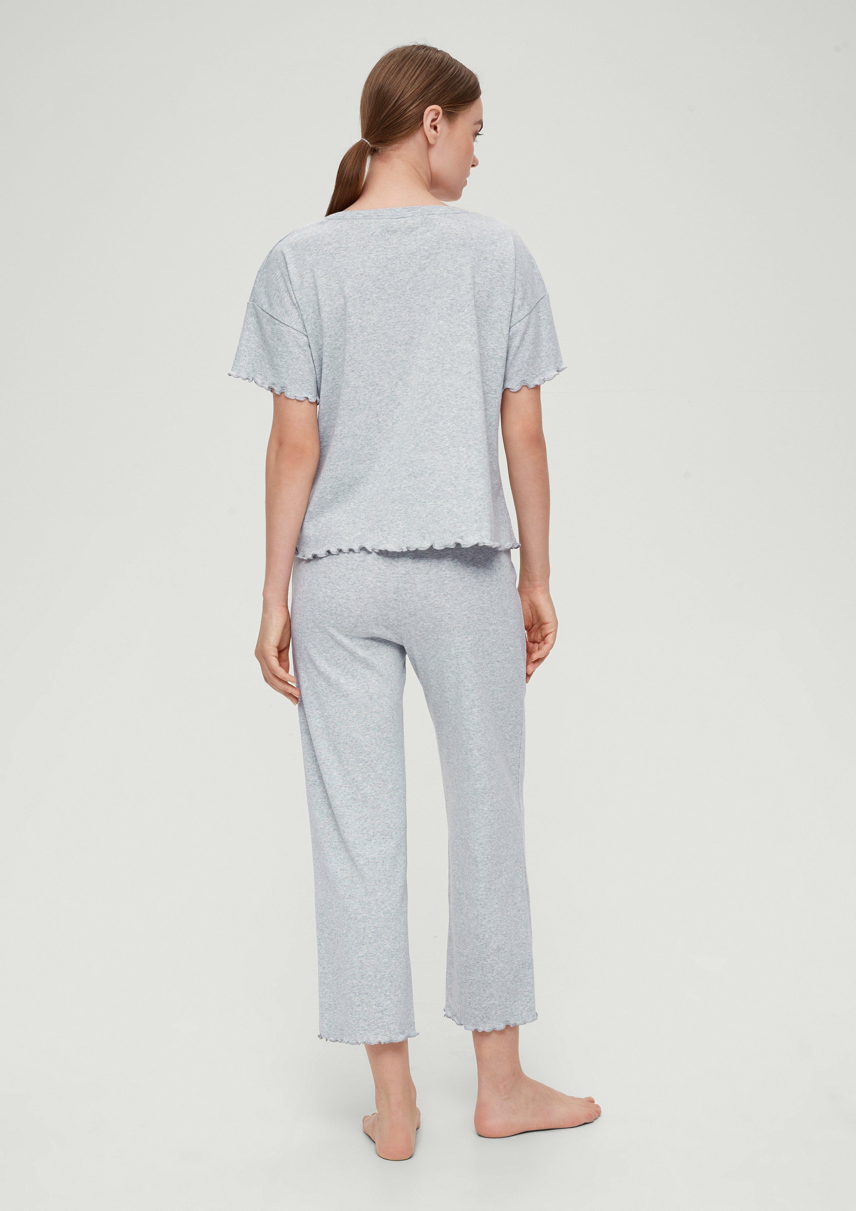 Pyjama-Shirt mit Rollsaum  6008384-9000