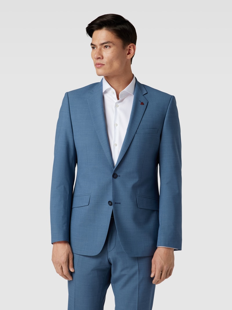 Slim Fit Anzug mit 2-Knopf-Sakko in bleu