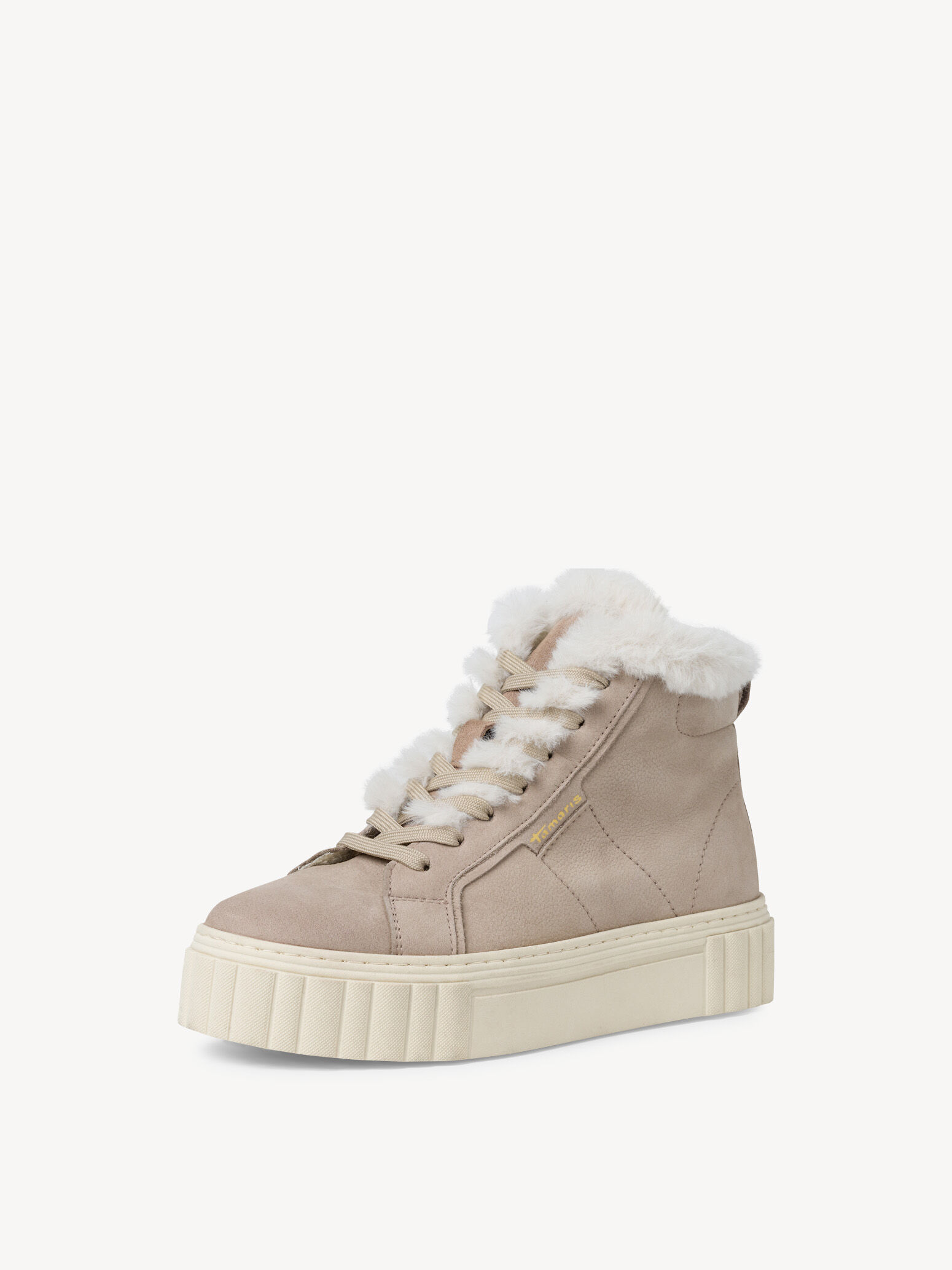Bottine en cuir - beige doublure chaude