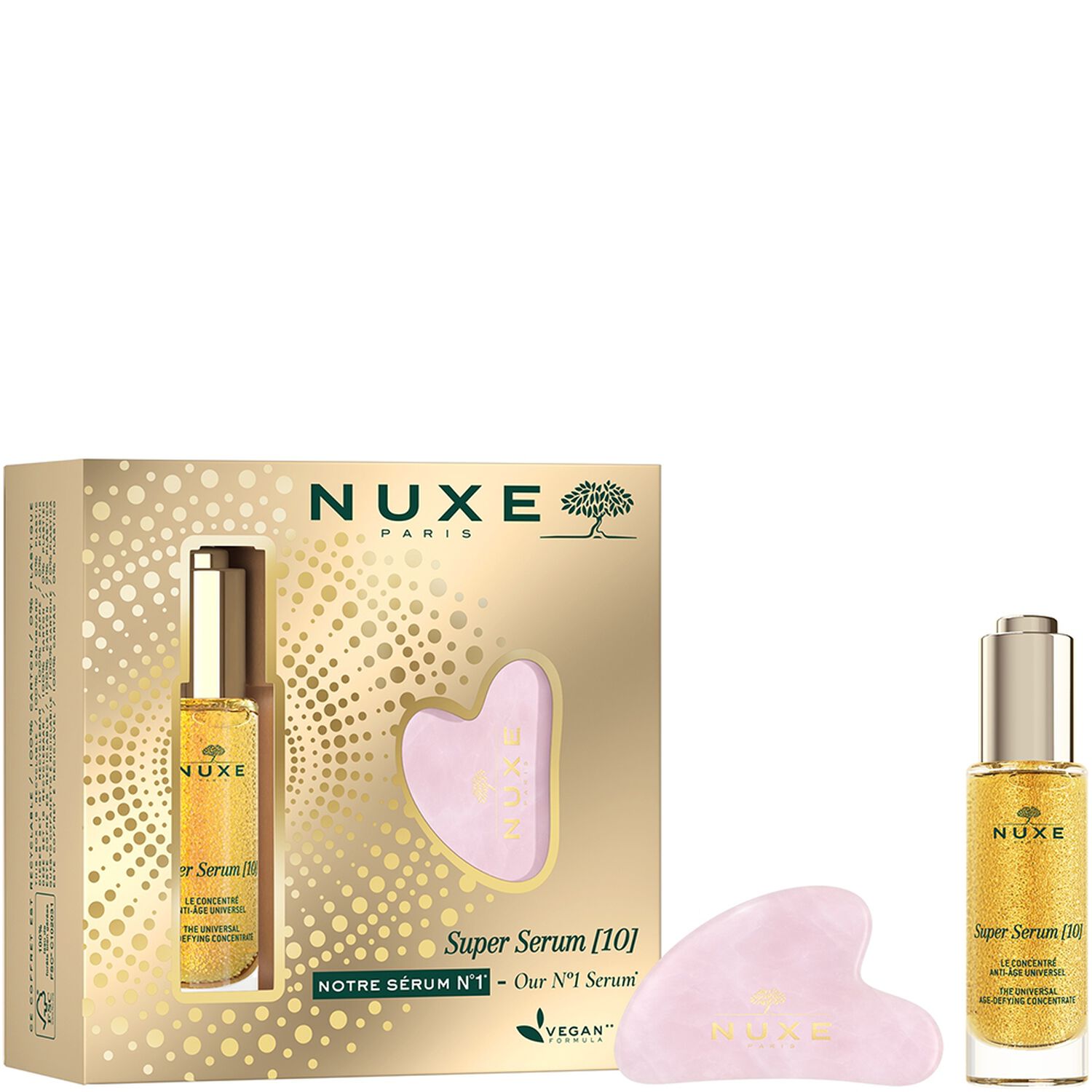 Nuxe Super Sérum Coffret Sérum anti-âge + gua sha en quartz rose