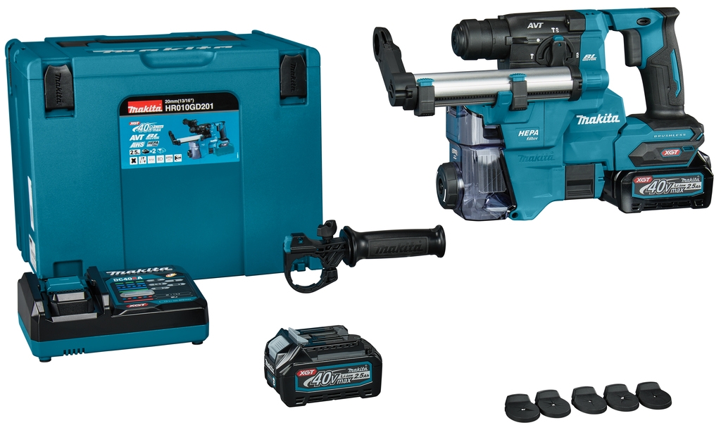 Makita HR010GD201 Kombihammer SDS-Plus 40V Max 2,5Ah Li-Ion in Mbox