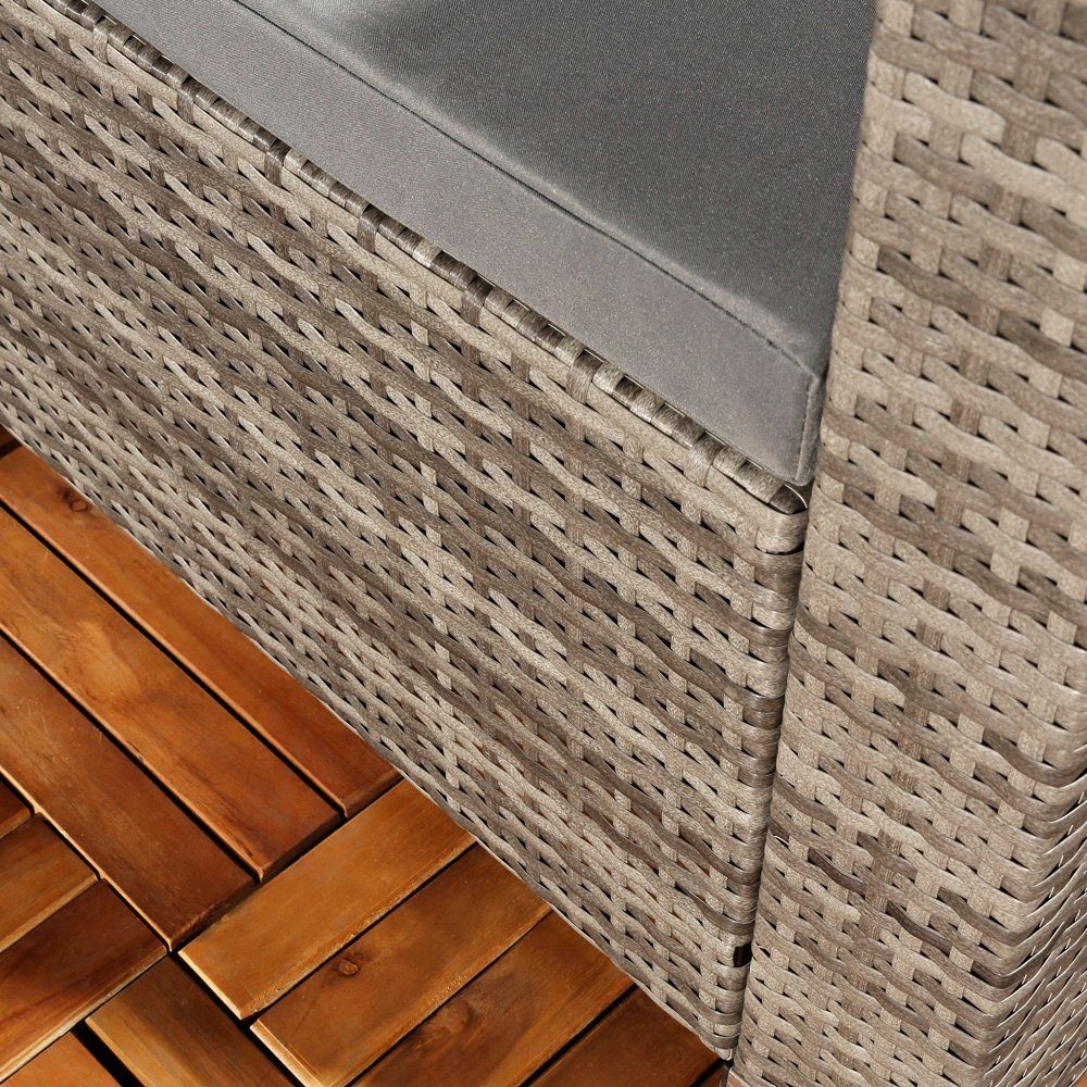 Melko Gartenlounge-Set Gartengarnitur Lounge Polyrattan 5tlg. Sitzgruppe Gartenset, (Set), Schraub-Ausgleich-Standfüße