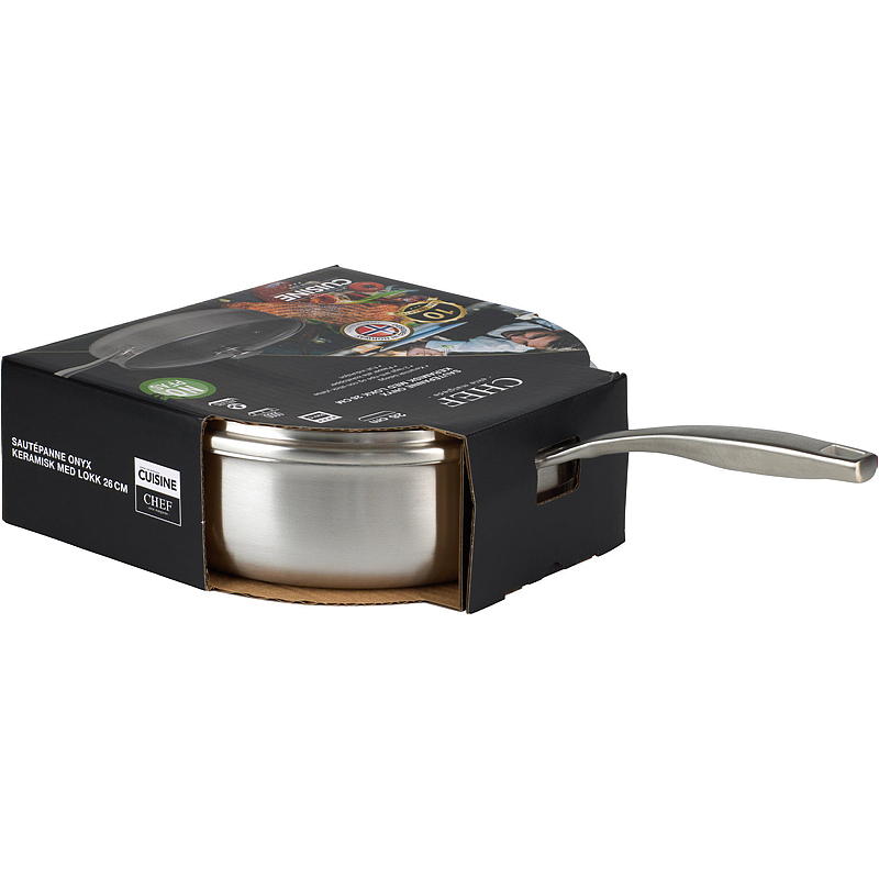 Cuisine Chef Sautepanne ø 26 cm m/lokk Onyx keramisk Cuisine