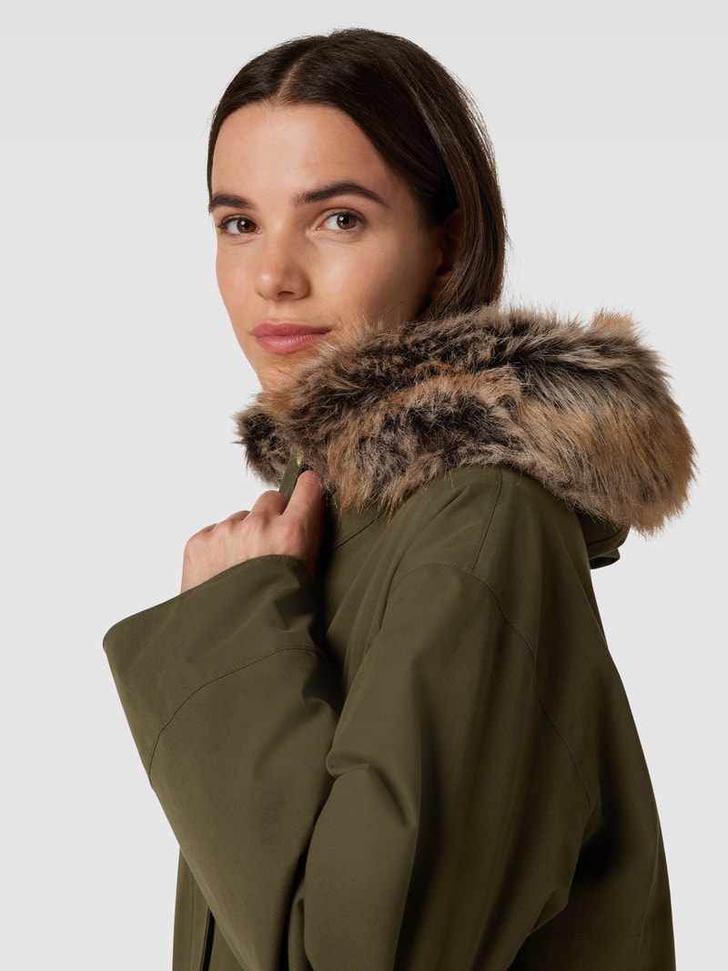 Parka mit Pattentaschen Modell 'Deer' in olivgrün