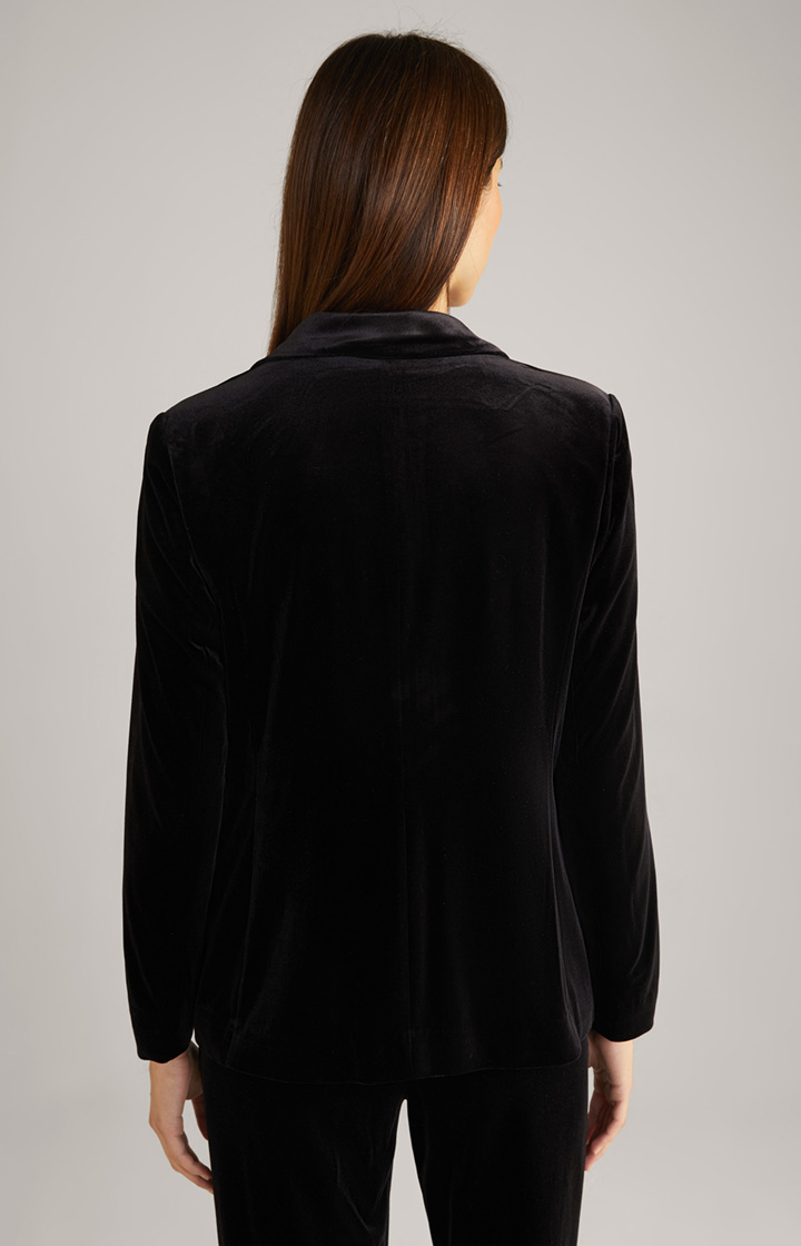 Samt-Blazer in Schwarz