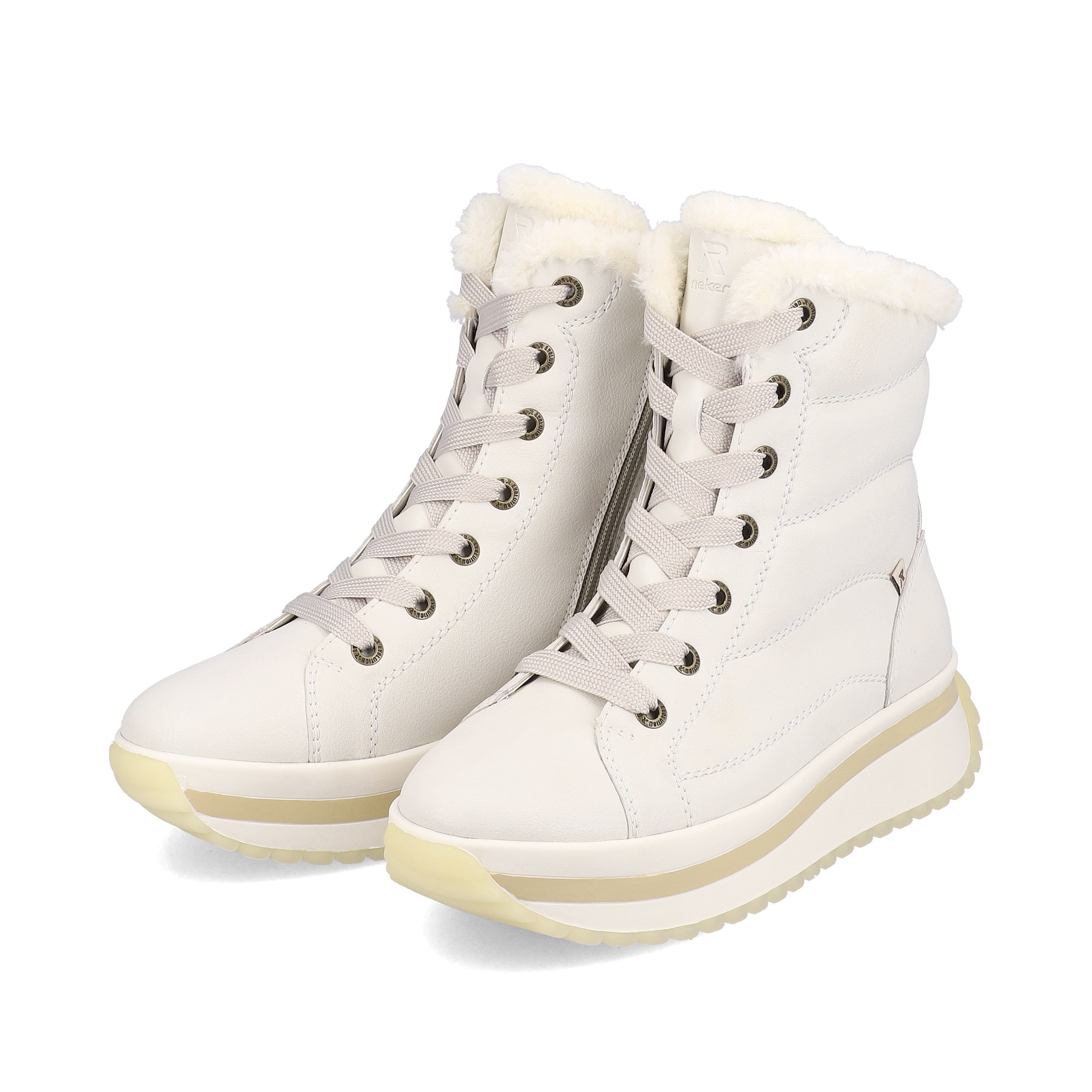 Rieker Damen Schnürstiefel frost white