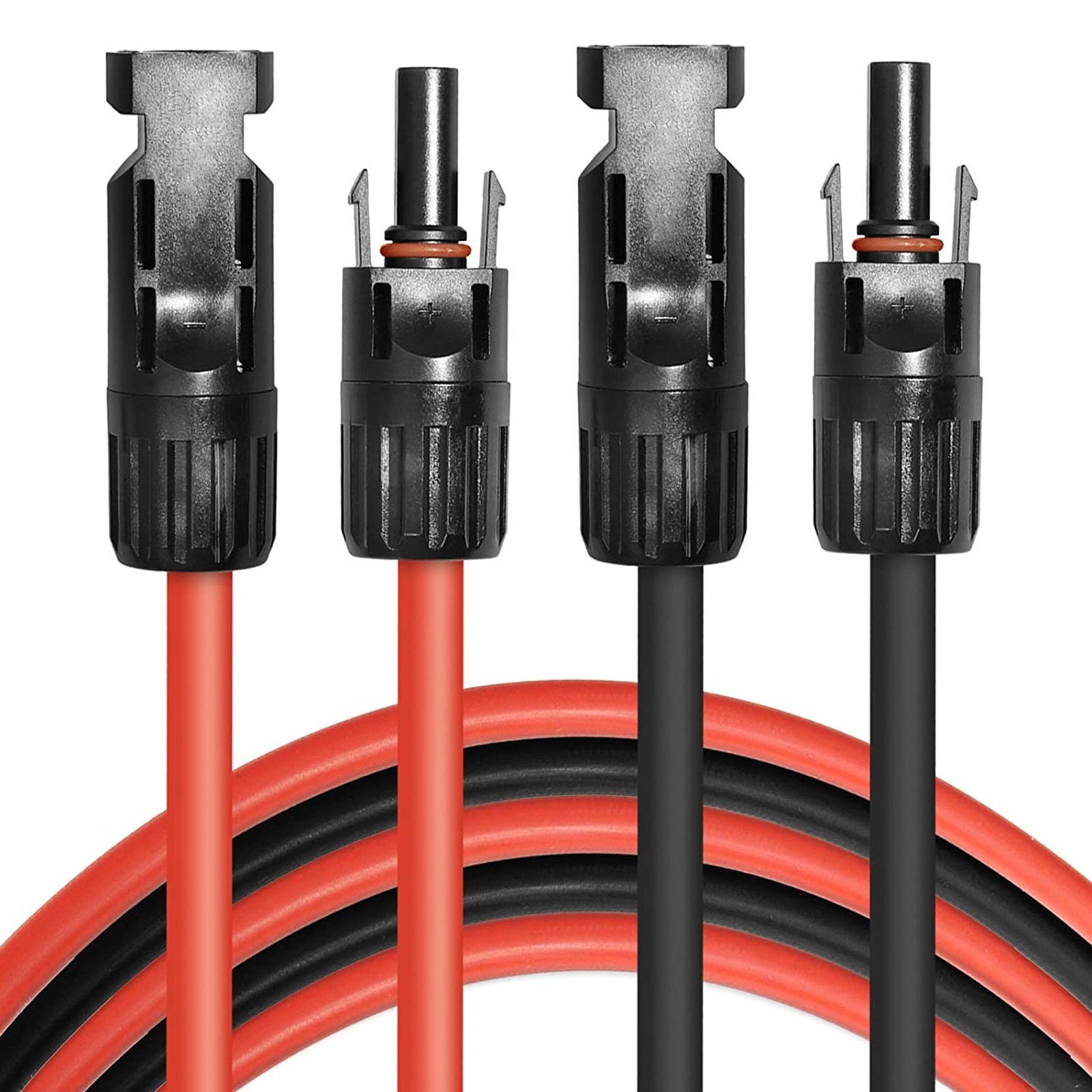 GLIESE Solaranlage 6mm2 rot + schwarz Solarkabel 1m-15m mit Stecker